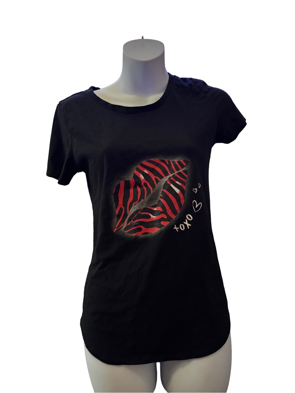 Cute Y2K Zebra Print Lips T-shirt